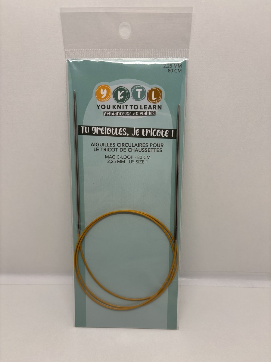 Aiguilles circulaires fixes métal YKTL 80 cm