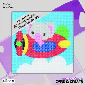 canevas enfant 17x18cm Care & Create coloris 202
