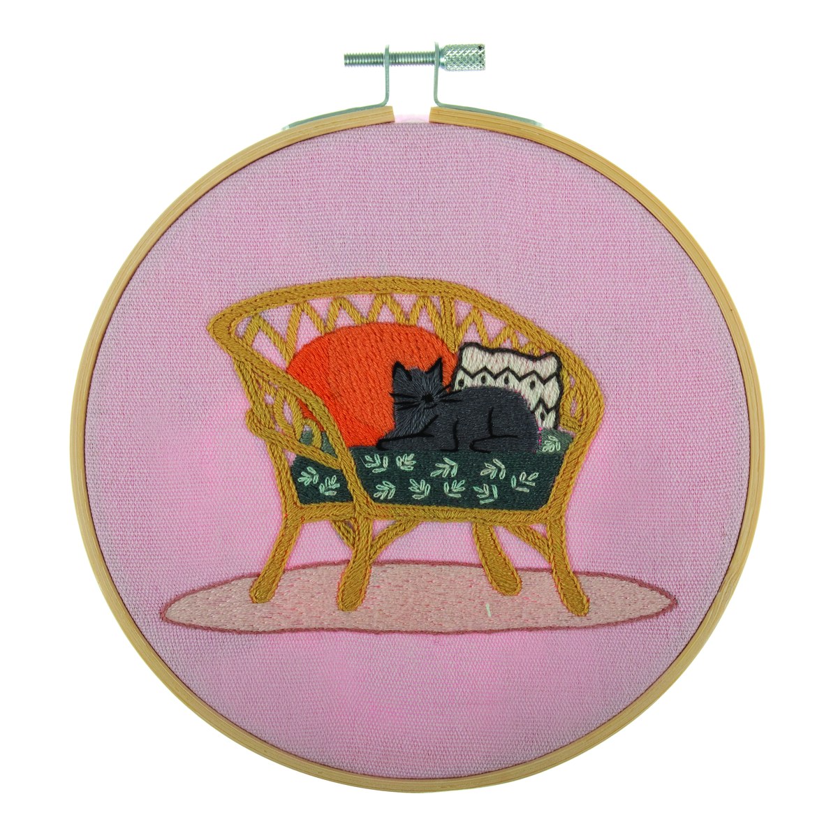 Kit broderie avec cercle 15cm Trimits coloris "Cat"