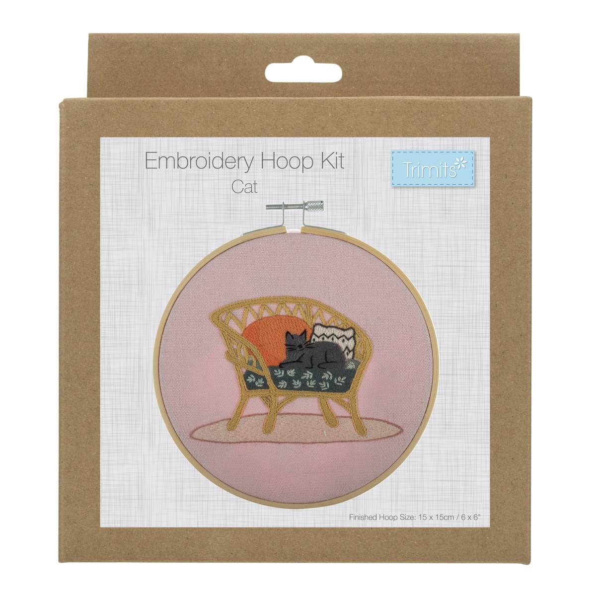 Kit broderie avec cercle 15cm Trimits coloris "Cat"
