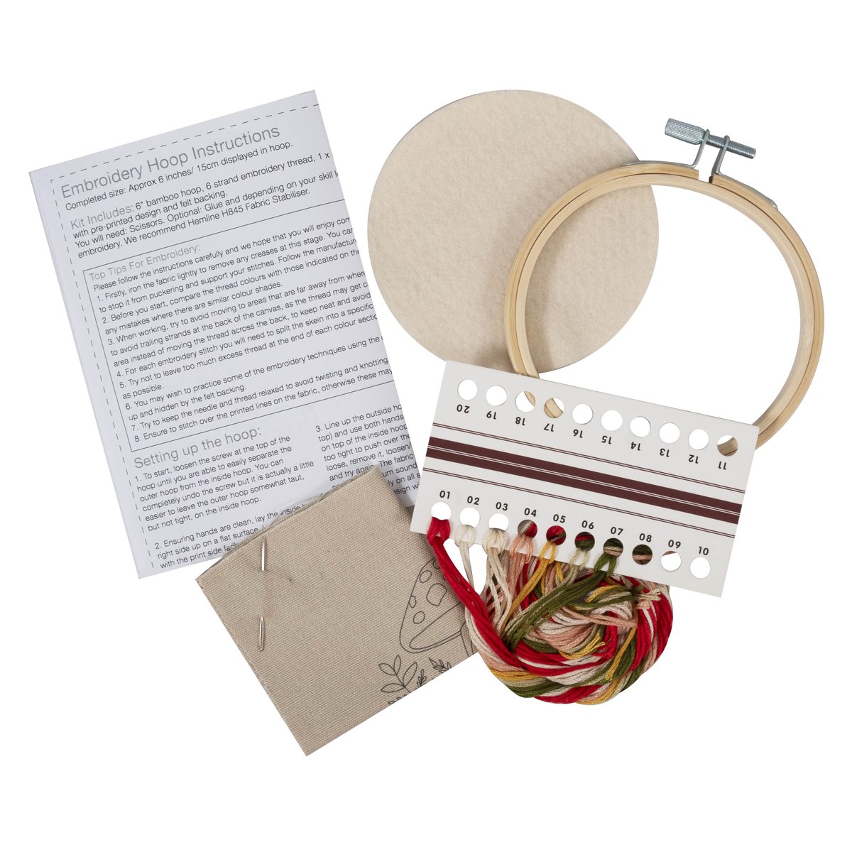 Kit de broderie avec cercle en bambou 10 cm foret Kit de broderie avec cercle en bambou 10 cm foret
