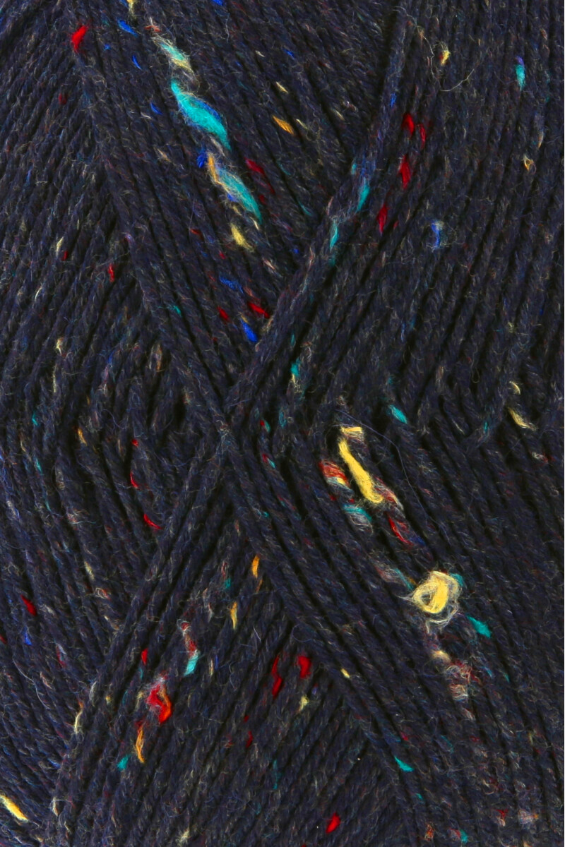 Super Soxx Tweed 6-Ply Lang Yarns - 25 - bleu nuit - gros plan de la matière