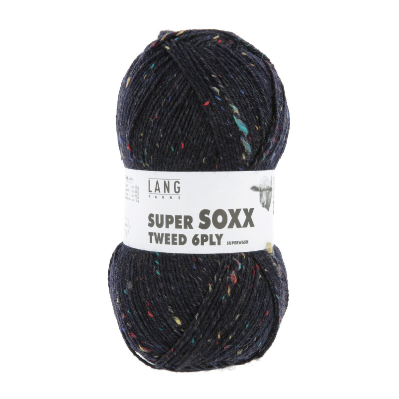 Super Soxx Tweed 6-Ply Lang Yarns - 25 - bleu nuit