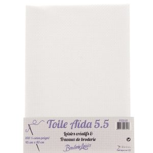 Toile Aida 5,5 points/cm 45x40cm Broderie Loisirs coloris 1